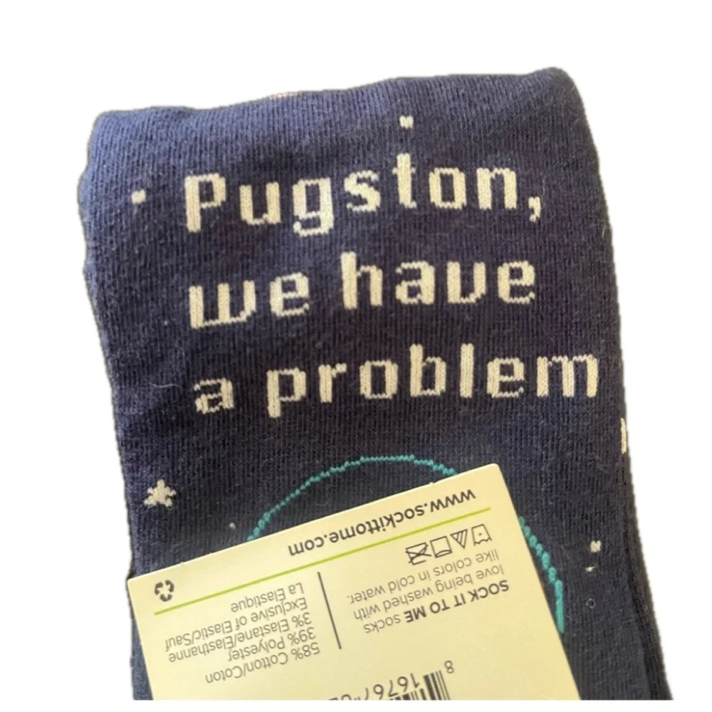 Sockittome Pugston We Have A Problem Pug Socks